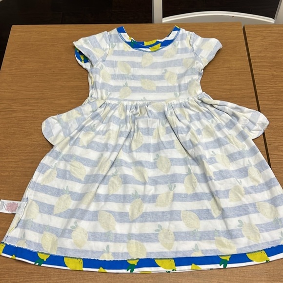 Mini Boden lemon striped jersey dress size 11/12 - Picture 5 of 7